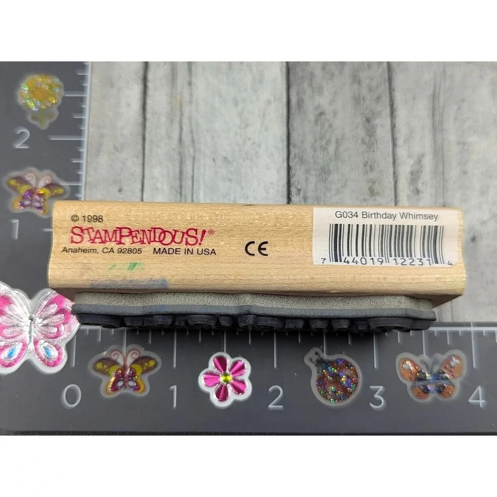 Stampendous Whimsical Happy Birthday G034 Rubber Stamp Wood #H10